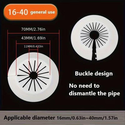 Five decorative flange covers for water pipes by 1h8x0d-zb in various colors and designs.