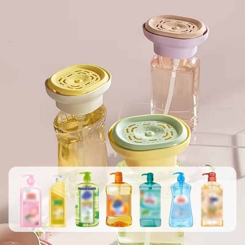 Foaming dish washing liquid bottle with press dispenser from 1h8x0d-zb, featuring a clear design and easy-to-use nozzle.