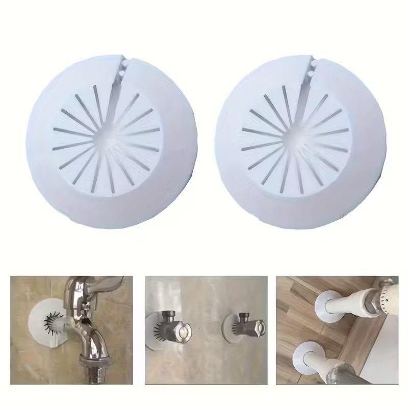 5 pieces of decorative flange water pipe covers in various colors by 1h8x0d-zb, showcasing unique designs and finishes.