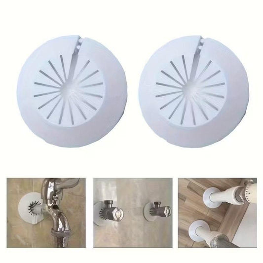 5 pieces of decorative flange water pipe covers in various colors by 1h8x0d-zb, showcasing unique designs and finishes.