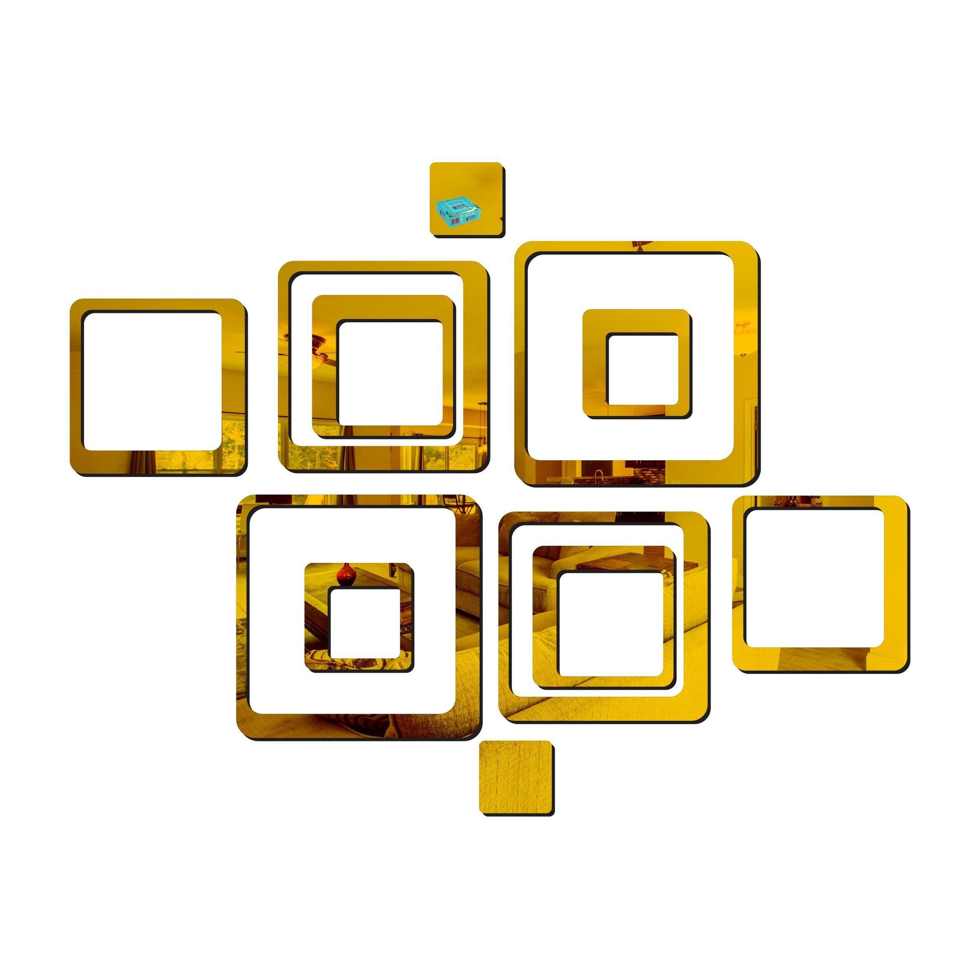 3D acrylic mirror wall sticker decoration by 1h8x0d-zb, featuring stylish geometric shapes for home decor.