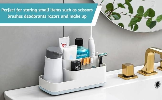 5 compartment kitchen and bathroom storage holder by 1h8x0d-zb, featuring organized spaces for toiletries and utensils.