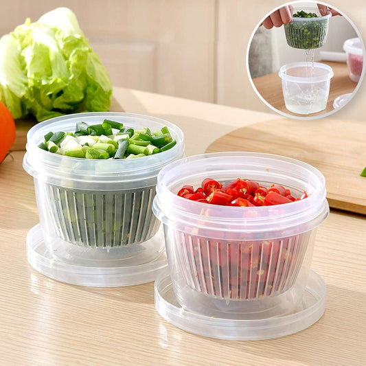 Set of 2 leakproof fridge organizer food storage containers by 1h8x0d-zb, showcasing clear design and secure lids.