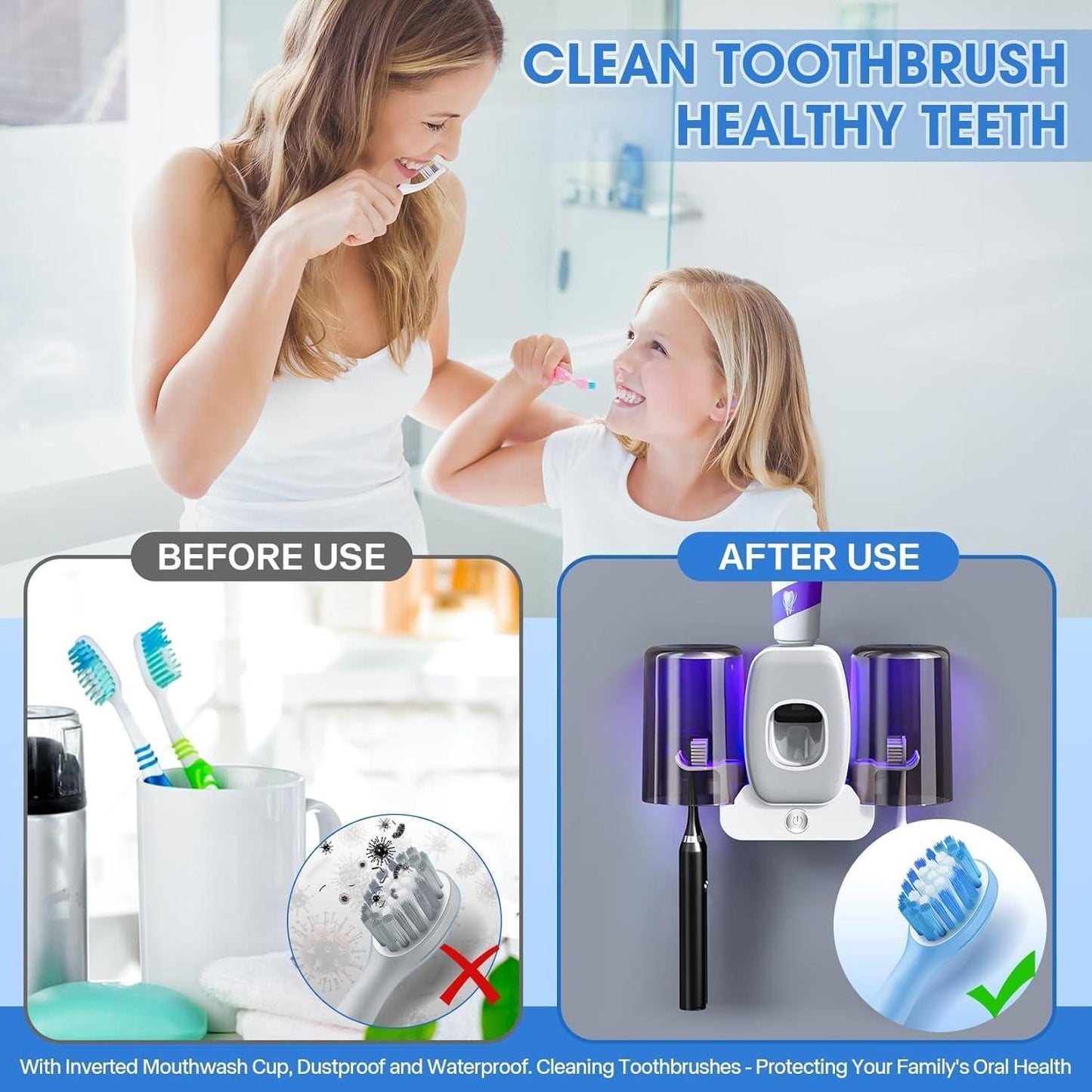 Wall-mounted toothbrush holders set with toothpaste dispenser by 1h8x0d-zb, showcasing sleek design and organized storage.