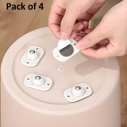 Adhesive mini casters by 1h8x0d-zb showcasing 360-degree rotation and self-adhesive design for easy mounting.