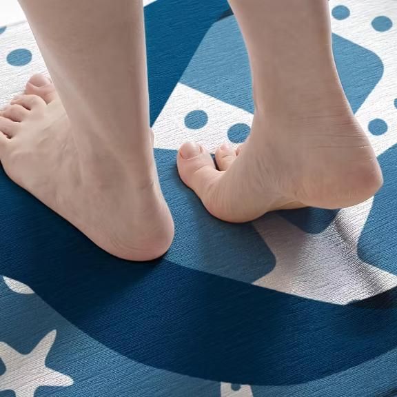 Starfish design slipper pattern floor mat by 1h8x0d-zb, showcasing a vibrant starfish motif on a rectangular mat.