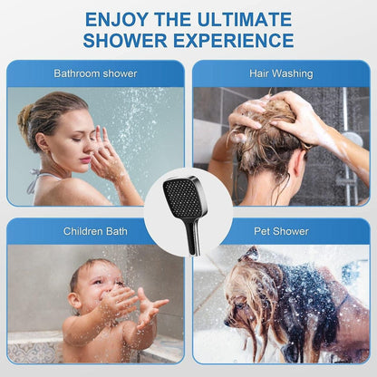Large 7 modes shower head by 1h8x0d-zb showcasing various spray settings and modern design features.