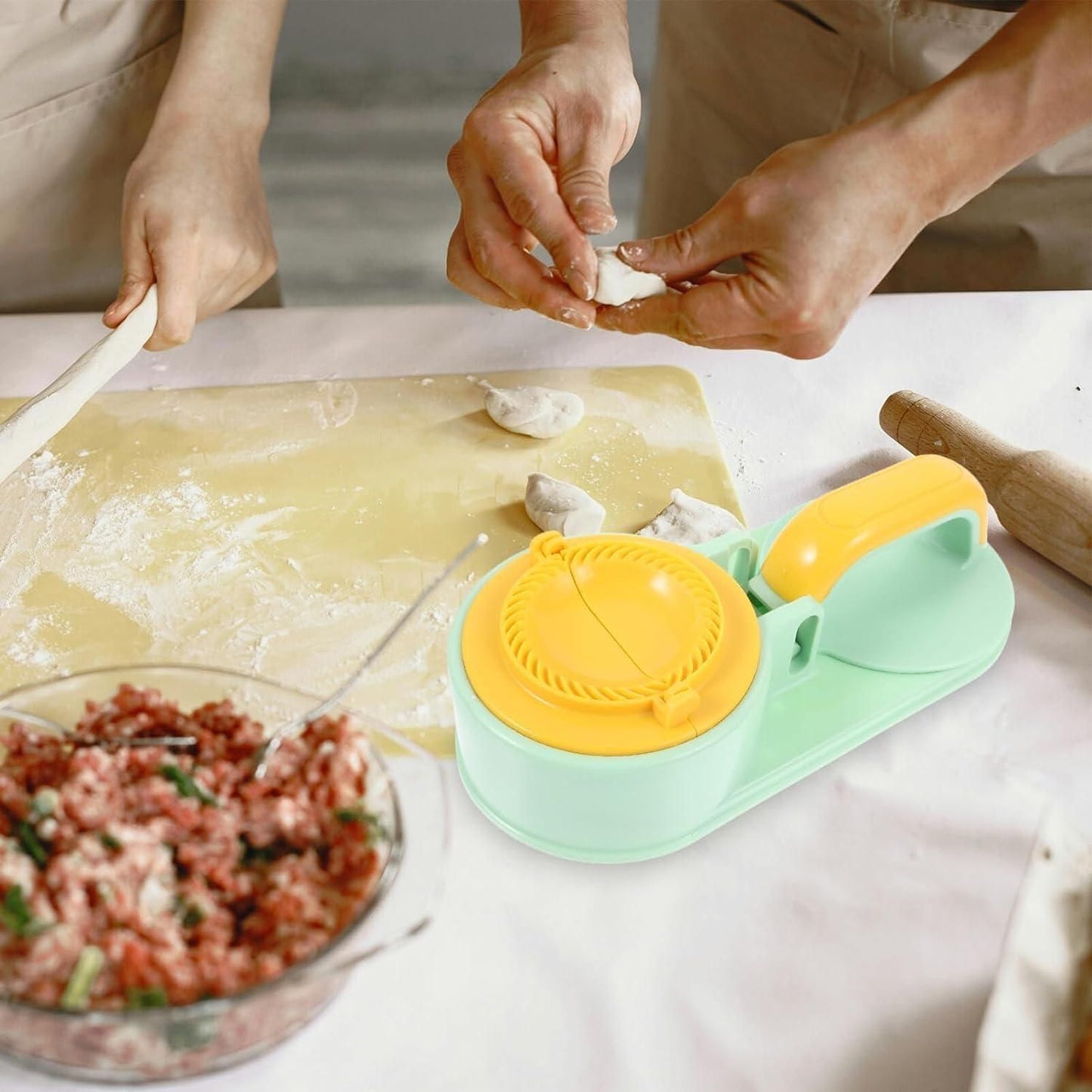 3-in-1 dumpling, momo, samosa, and gujiya press by 1h8x0d-zb with a sturdy design and ergonomic handle.