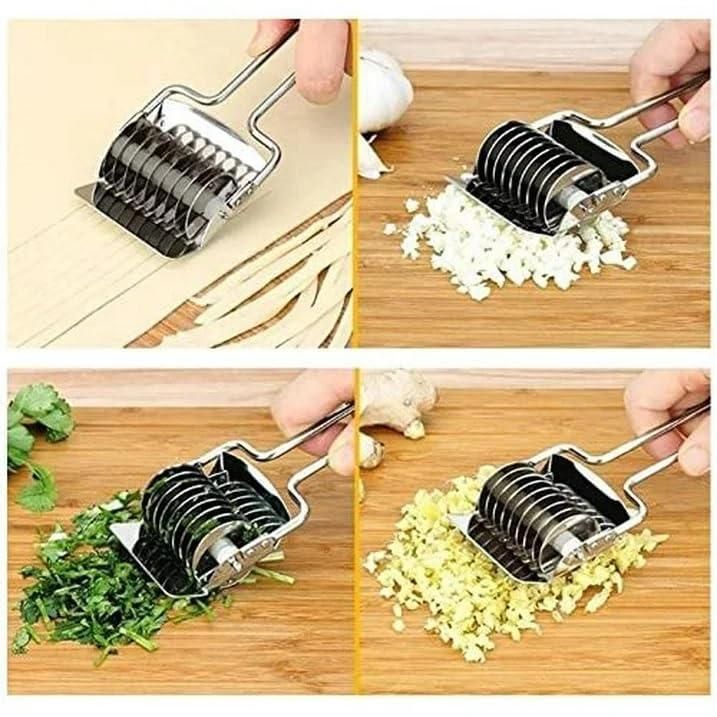 Stainless steel handheld dough and noodle cutter tool by 1h8x0d-zb, featuring a sleek design and comfortable grip.