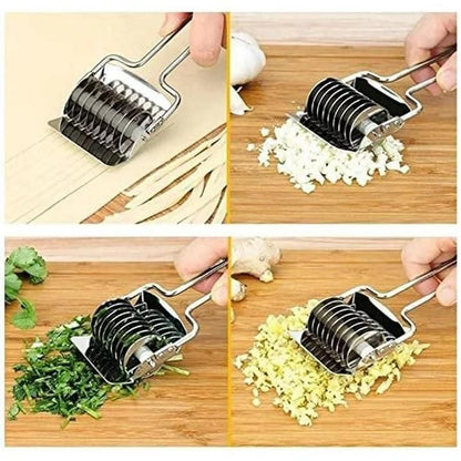 Stainless steel handheld dough and noodle cutter tool by 1h8x0d-zb, featuring a sleek design and comfortable grip.