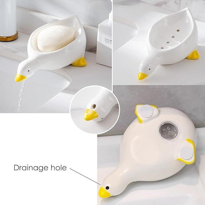 Duck shape soap holders in a pack of 2, featuring a cute design perfect for bathroom or kitchen use.