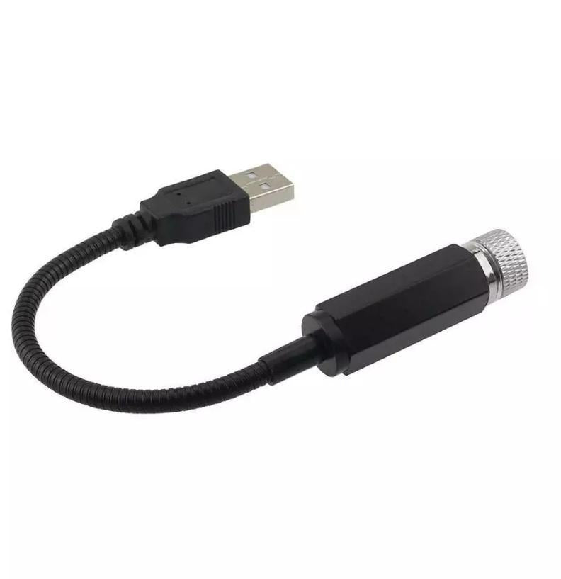 Red USB car star ceiling light from 1h8x0d-zb projecting a starry sky for a romantic ambiance in vehicles.