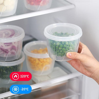 Leakproof fridge organizer food storage containers in a set of 2 by 1h8x0d-zb, showcasing clear plastic design and airtight lids.