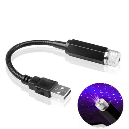 Red USB car star ceiling light by 1h8x0d-zb projecting a romantic night sky in a vehicle interior.