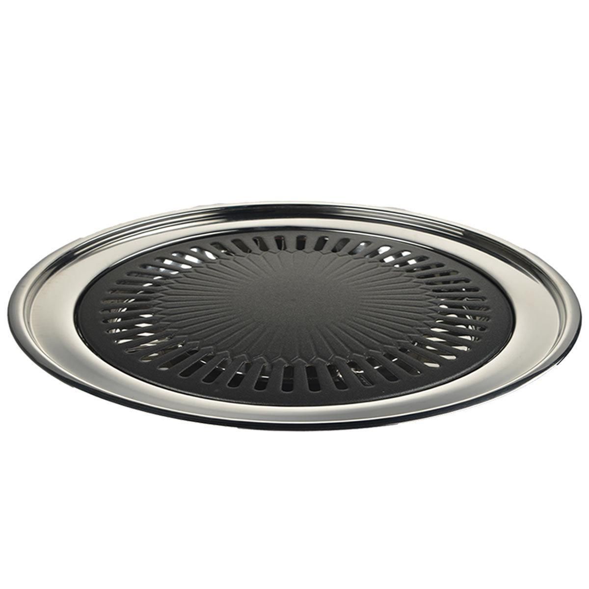 Indoor gas smokeless barbeque grill by 1h8x0d-zb with a sleek design and cooking surface shown in use with food.