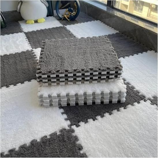 Interlocking carpet tiles mat set of 6 in various colors, designed for versatile flooring solutions by 1h8x0d-zb.
