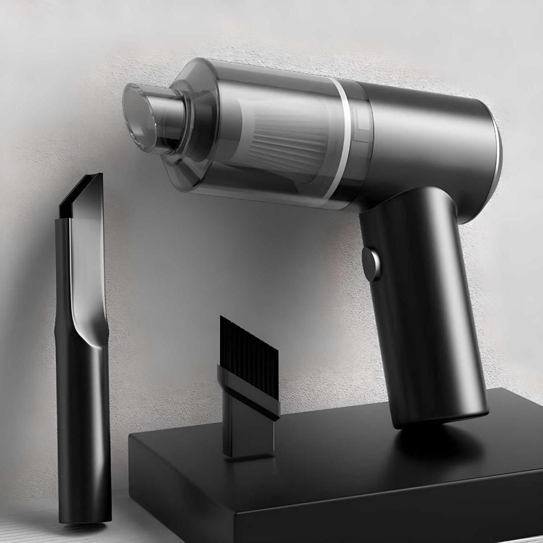 Wireless vacuum cleaner and air duster by 1h8x0d-zb, showcasing its sleek design and portable features.