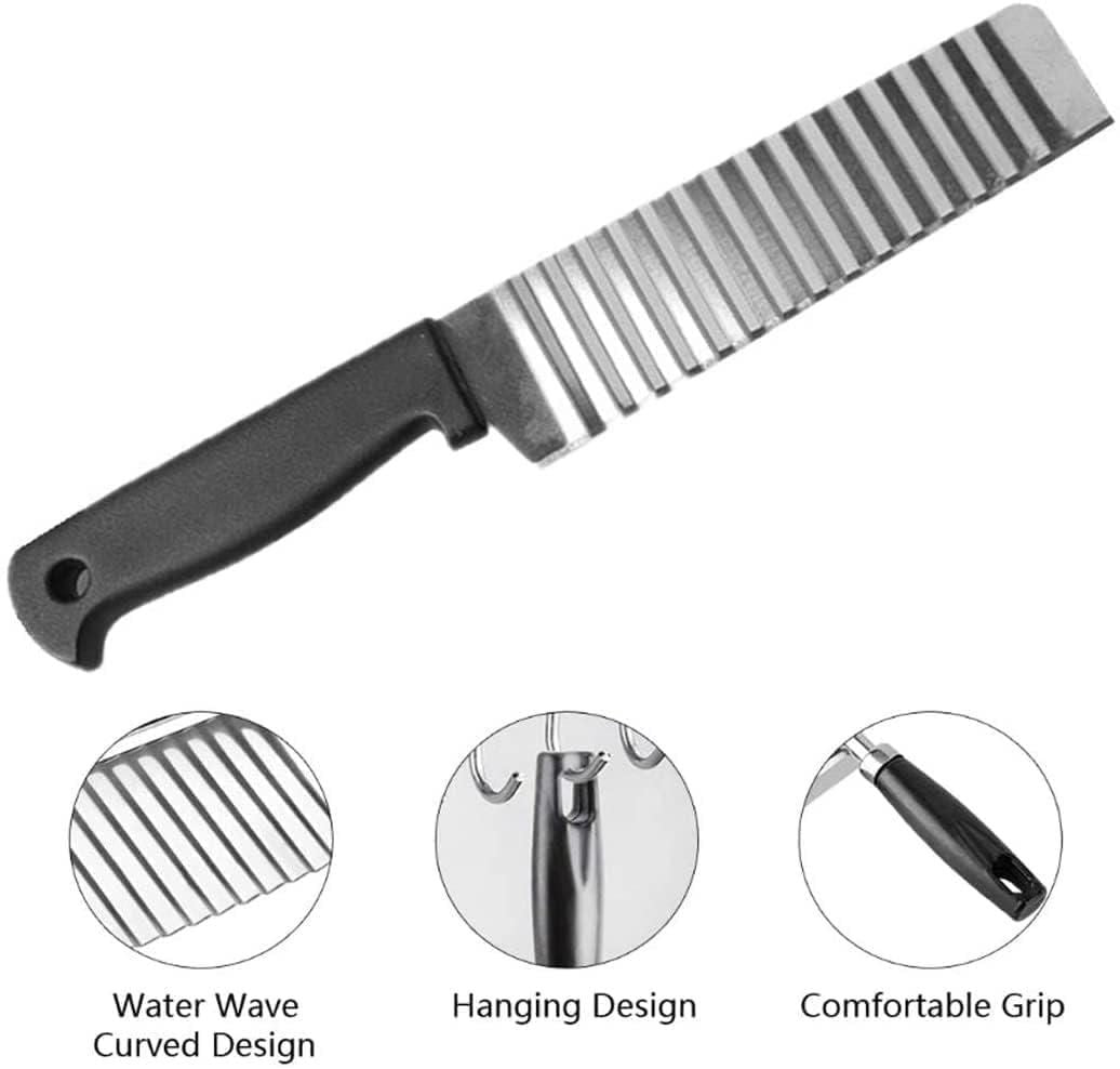 French stainless steel potato wave ripple knife by 1h8x0d-zb, showcasing a wavy blade and ergonomic handle design.