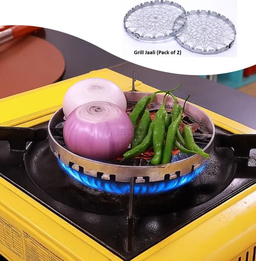 Stainless steel mini tandoor grill jali with a sleek design, ideal for outdoor cooking and grilling.
