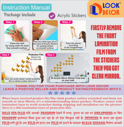 3D acrylic mirror wall sticker decoration from 1h8x0d-zb, featuring a stylish reflective design for home decor.