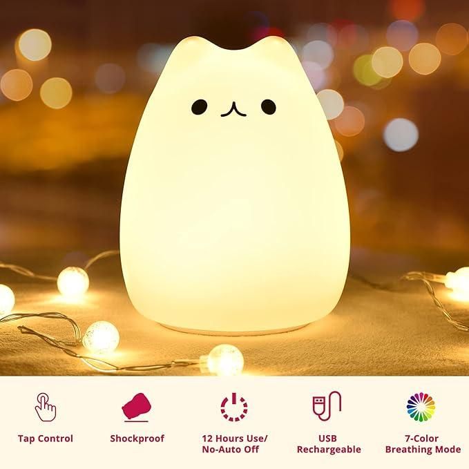 Little Cat Silicone Light by 1h8x0d-zb, featuring a cute cat design in soft silicone material, glowing softly.