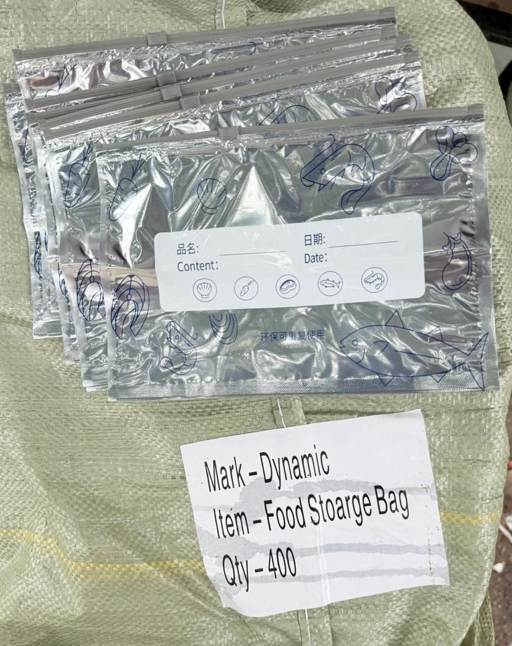 Reusable aluminum foil sealable storage bags by 1h8x0d-zb in a pack of 20, showcasing durable, eco-friendly design.