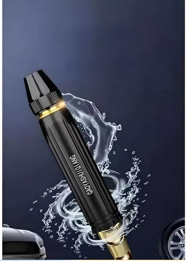 Black portable high pressure washing water nozzle by 1h8x0d-zb, showcasing ergonomic handle and adjustable spray settings.