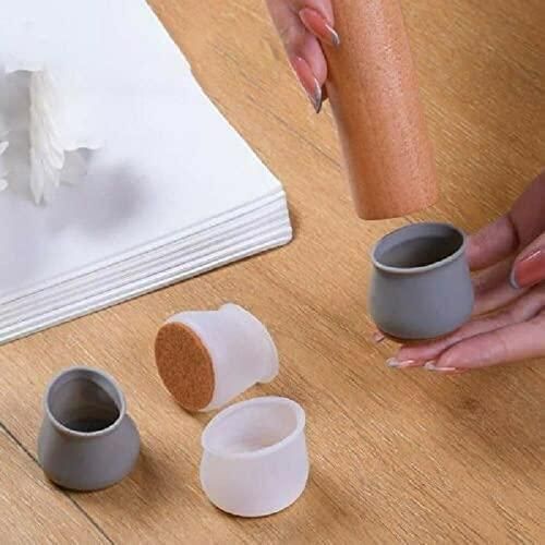 Assorted rubber chair leg caps in various colors, pack of 4, designed to protect furniture and floors from scratches.
