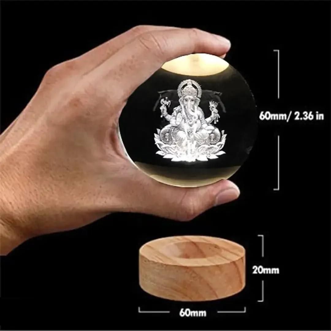 Ganesh Crystal LED Lamp by 1h8x0d-zb, featuring a glowing Ganesh figure with intricate crystal detailing.