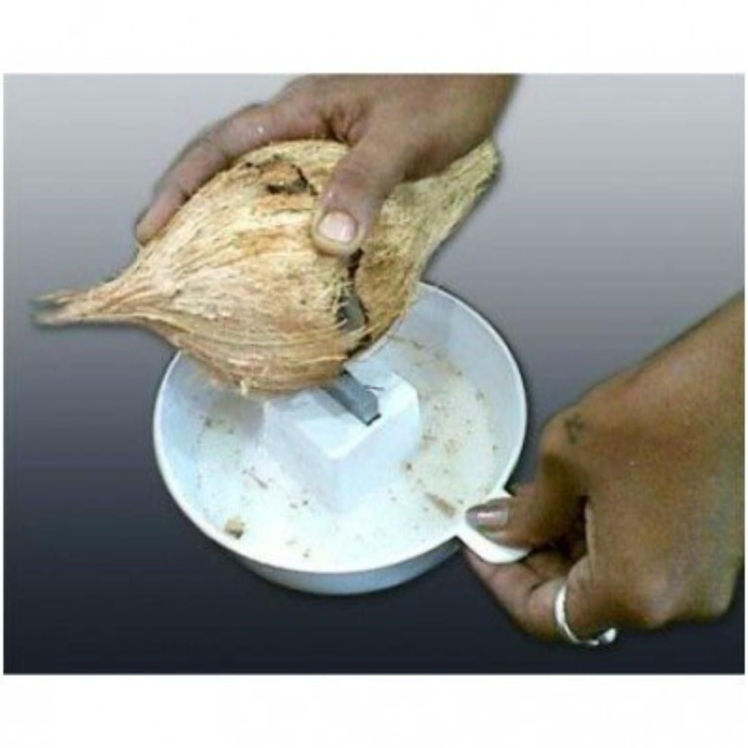 Manual coconut opening tool by 1h8x0d-zb, featuring a sturdy handle and sharp blade for easy coconut access.