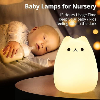 Little Cat Silicone Light by 1h8x0d-zb, featuring a cute cat design with a soft glow in a cozy setting.