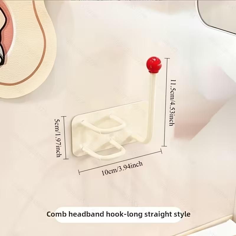 Self-adhesive wall-mounted headband hook by 1h8x0d-zb, designed for organizing hair accessories without drilling.