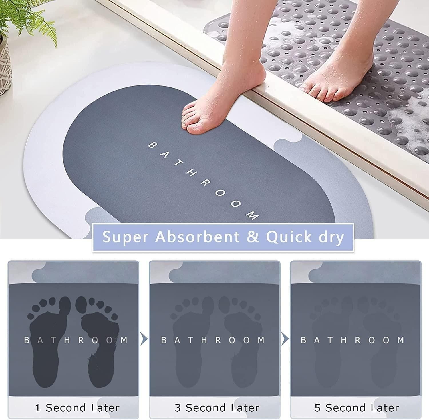 Quick drying water soak bathroom mat and door mat set from 1h8x0d-zb, featuring absorbent, soft surfaces in a neutral color.