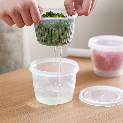 Leakproof fridge organizer food storage containers, set of 2, clear design with secure lids for efficient food storage.