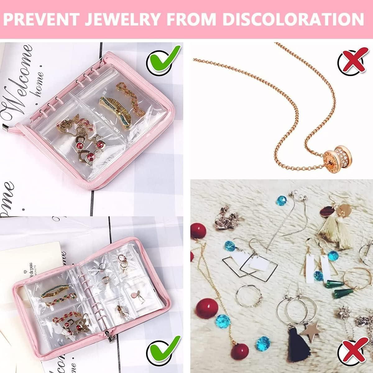 Transparent jewellery book with 60 pockets, showcasing organized storage for various jewelry pieces by 1h8x0d-zb.
