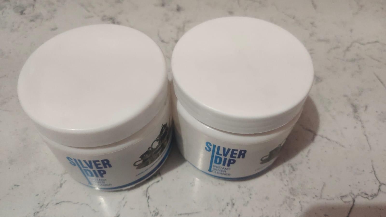 Pack of 2 Silver Dip Instant Silver Cleaner bottles by 1h8x0d-zb on a white background.