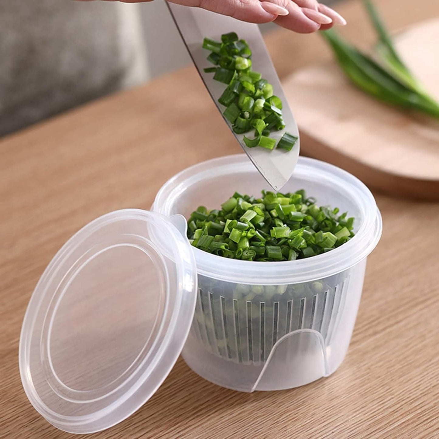 Leakproof fridge organizer food storage containers set of 2 by 1h8x0d-zb, showcasing clear design and sturdy lids.